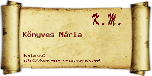 Könyves Mária névjegykártya