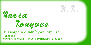 maria konyves business card